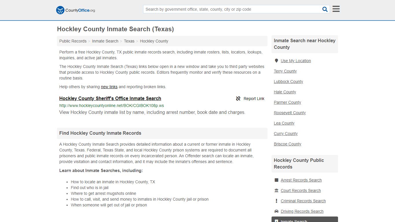 Inmate Search - Hockley County, TX (Inmate Rosters & Locators)